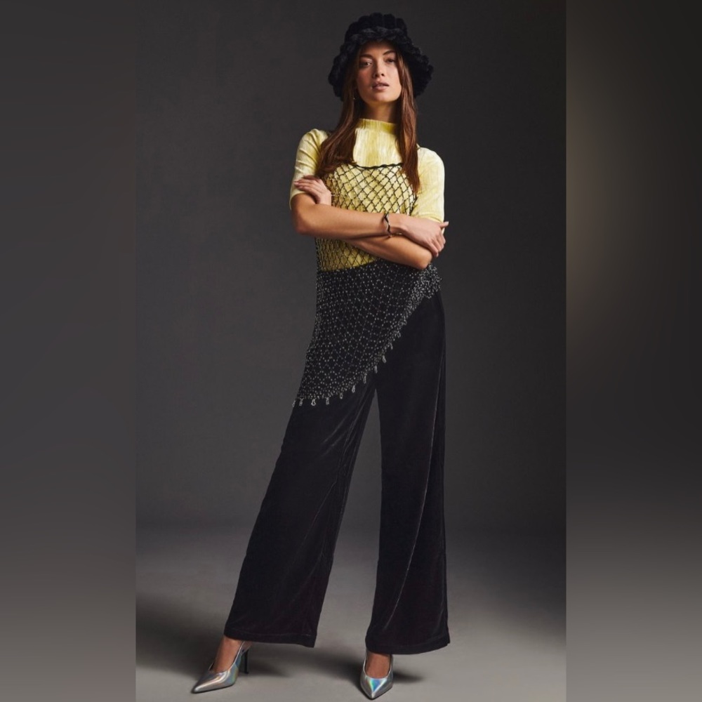 *HOST PICK* Anthropologie Maeve Wide Leg Velvet Pants 🖤 - Picture 2 of 7